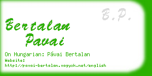 bertalan pavai business card